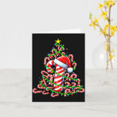 Candy Cane Christmas Tree Lights Santa  Kaart (Gele Bloem)