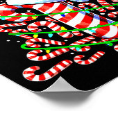 Candy Cane Christmas Tree Lights Santa  Poster (Hoek)