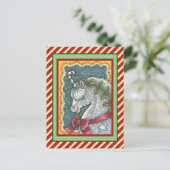 CANDY CANE CHRISTMAS UNICORN, HOLIDAY PONY FANTASY BRIEFKAART (Staand voorkant)