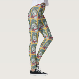CANDY CANE CHRISTMAS UNICORN, HORSE PONY LEGGINGS