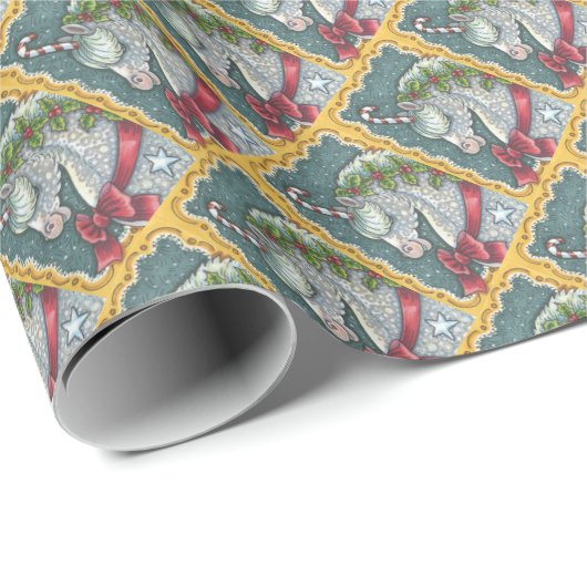 CANDY CANE CHRISTMAS UNICORN, HORSGEWRAPPINGSPAPIE CADEAUPAPIER (Rol Hoek)