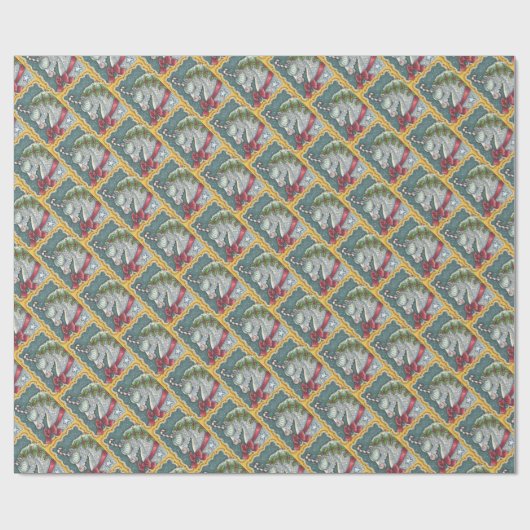 CANDY CANE CHRISTMAS UNICORN, HORSGEWRAPPINGSPAPIE CADEAUPAPIER (Vlak)