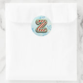 Candy Cane Christmas "Z" Sticker, feestelijke stre Ronde Sticker (Tas)