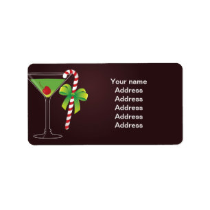 Candy Cane Cocktail-kerst Etiket