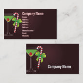 Candy Cane Cocktail-kerst Visitekaartje (Voorkant / Achterkant)