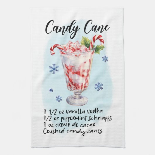 Candy Cane Cocktail Recept Vakantie Theedoek (Verticaal)