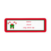 Candy Cane Colorful Kerstreendement Etiket (Voorkant)