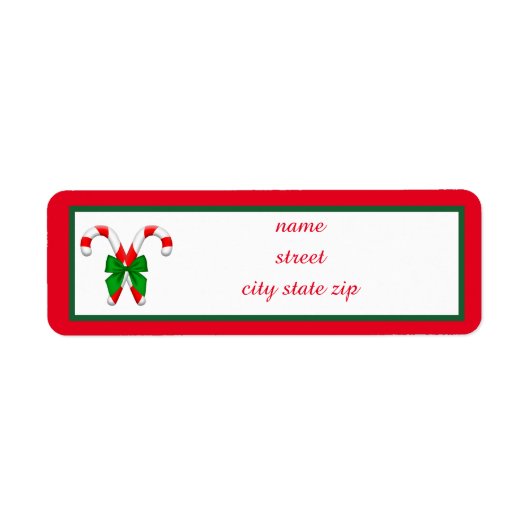 Candy Cane Colorful Kerstreendement Etiket (Voorkant)
