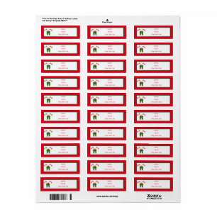 Candy Cane Colorful Kerstreendement Etiket