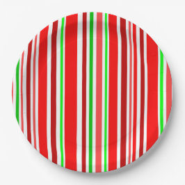 Candy Cane Colors Red White Green Stripes Papieren Bordje
