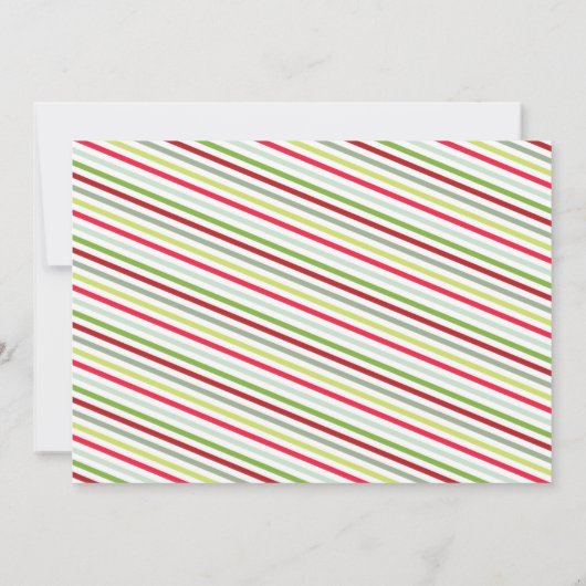 Candy Cane Cool Drie Foto Vakantie Kaart (Achterkant)