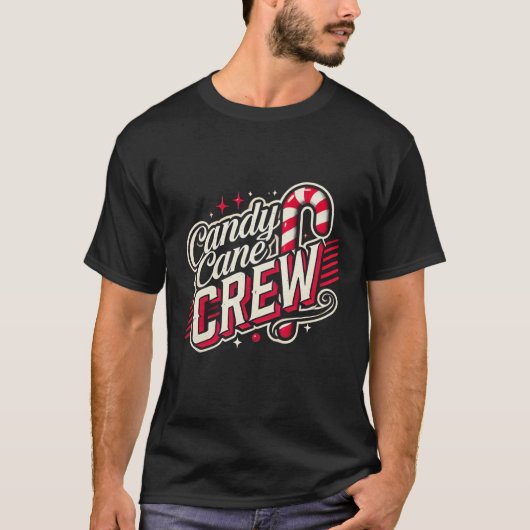 Candy Cane Crew Christmas Cute Holiday Group Art T-shirt (Voorkant)