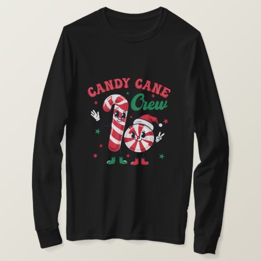 Candy Cane Crew Christmas Design T-shirt (Design voorkant)