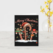 Candy Cane Crew Christmas Elf Hat Santa Holiday De Kaart (Gele Bloem)