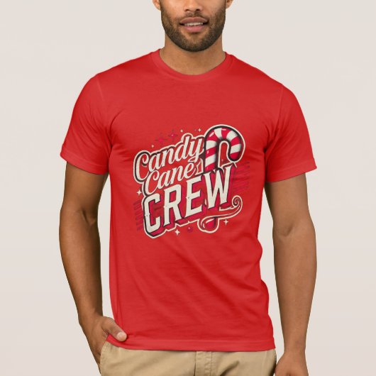 Candy Cane Crew Christmas Family Holiday Matching  T-shirt (Voorkant)