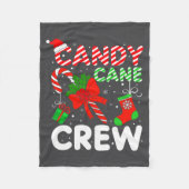 Candy Cane Crew Christmas Funny Xmas Matching Fami Fleece Deken (Voorkant)