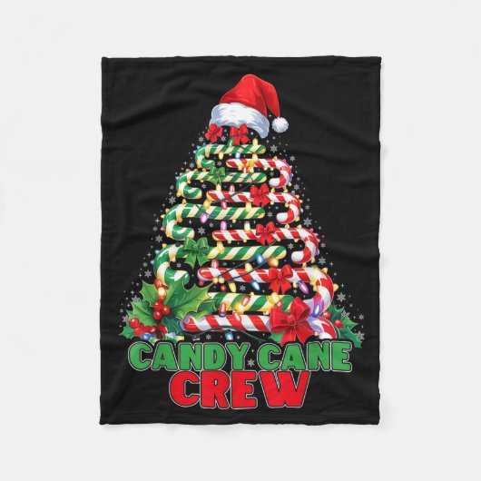 Candy Cane Crew Christmas Funny Xmas Matching Fami Fleece Deken (Voorkant)
