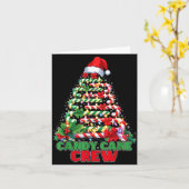 Candy Cane Crew Christmas Funny Xmas Matching Fami Kaart (Gele Bloem)