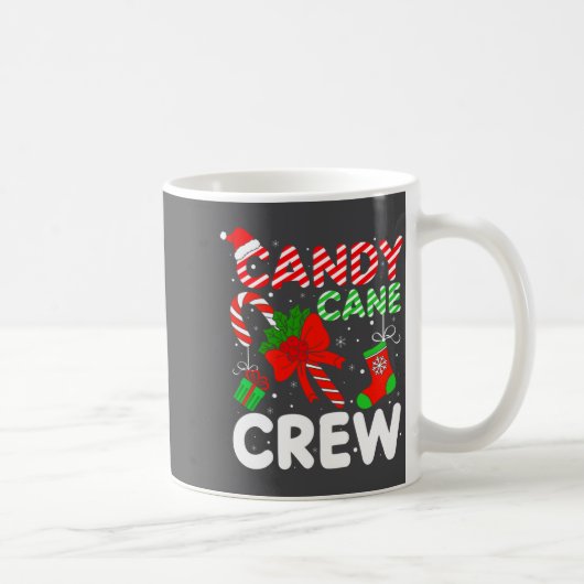 Candy Cane Crew Christmas Funny Xmas Matching Fami Koffiemok (Rechts)