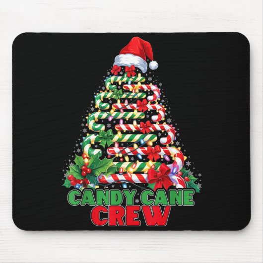 Candy Cane Crew Christmas Funny Xmas Matching Fami Muismat (Voorkant)