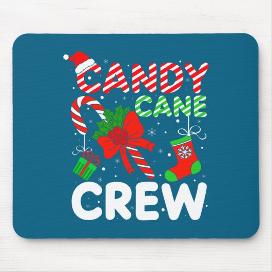 Candy Cane Crew Christmas Funny Xmas Matching Fami Muismat (Voorkant)