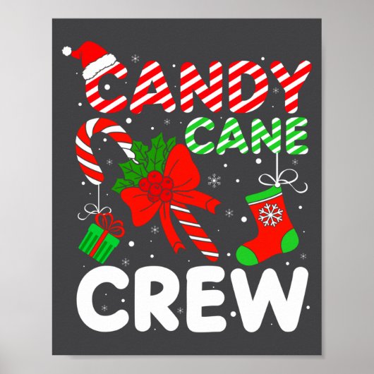 Candy Cane Crew Christmas Funny Xmas Matching Fami Poster (Voorkant)