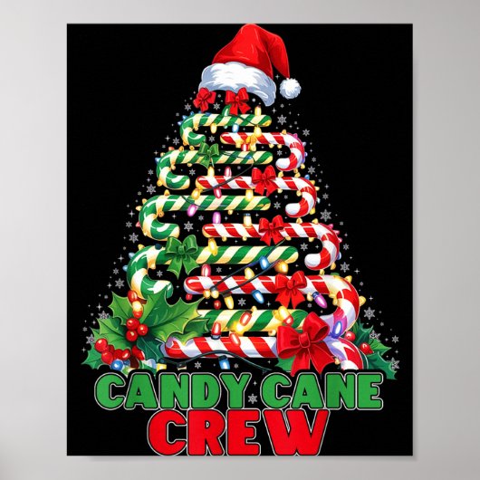 Candy Cane Crew Christmas Funny Xmas Matching Fami Poster (Voorkant)