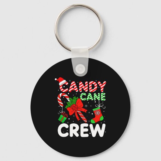 Candy Cane Crew Christmas Funny Xmas Matching Fami Sleutelhanger (Voorkant)