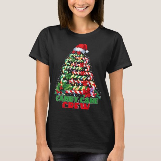 Candy Cane Crew Christmas Funny Xmas Matching Fami T-shirt (Voorkant)