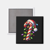 Candy Cane Crew Christmas Light Familie Kerstman Magneet (Voorkant / Achterkant)