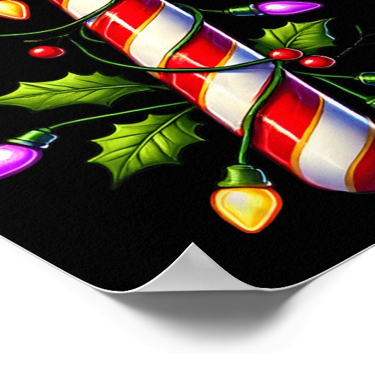 Candy Cane Crew Christmas Light Familie Kerstman Poster (Hoek)