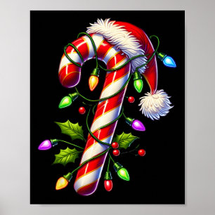 Candy Cane Crew Christmas Light Familie Kerstman Poster