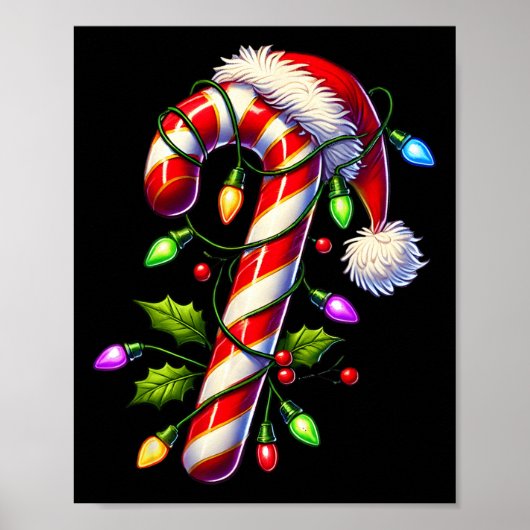 Candy Cane Crew Christmas Light Familie Kerstman Poster (Voorkant)