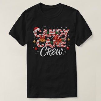 Candy Cane Crew Christmas T-Shirt – Festive Red 