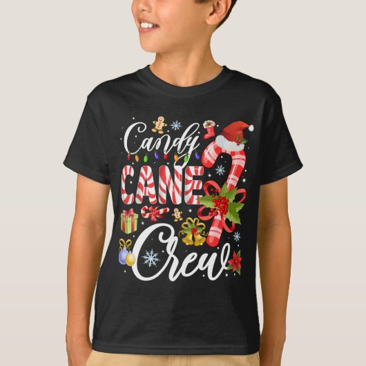Candy Cane Crew Christmas Xmas For Kids T-shirt (Voorkant)