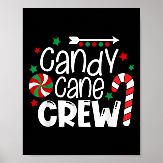 Candy Cane Crew Christmas Xmas Love Candy Boys Gir Poster (Voorkant)