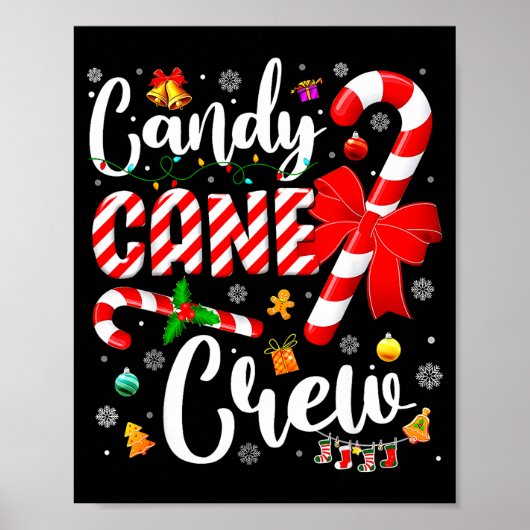 Candy Cane Crew Christmas Xmas Love Candy Boys Gir Poster (Voorkant)