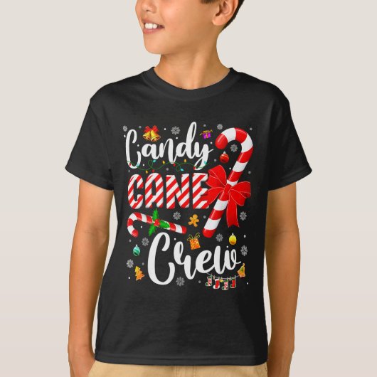 Candy Cane Crew Christmas Xmas Love Candy Boys Gir T-shirt (Voorkant)