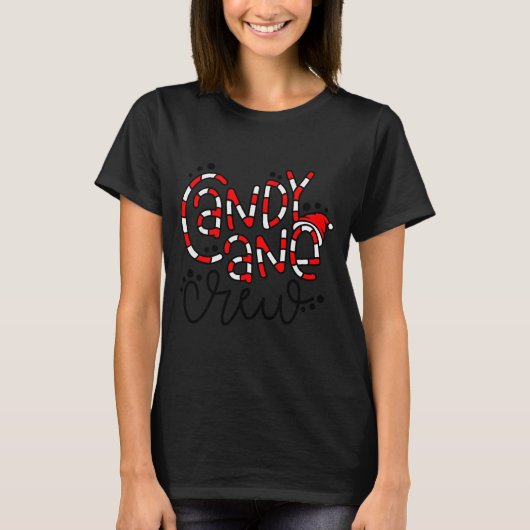 Candy Cane Crew Christmas Xmas Love Candy Boys Gir T-shirt (Voorkant)