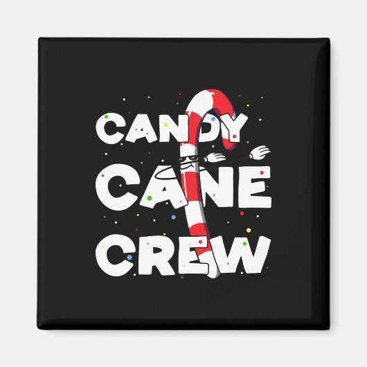 Candy Cane Crew Fun Christmas Snoep Liefhebber Dan Magneet (Voorkant)