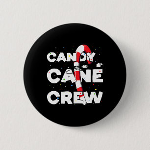 Candy Cane Crew Fun Christmas Snoep Liefhebber Dan Ronde Button 5,7 Cm