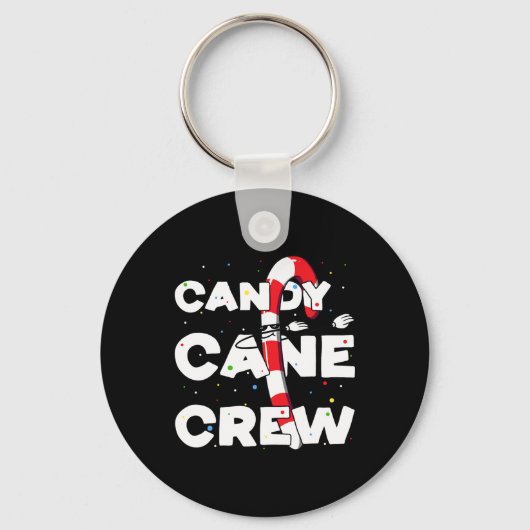 Candy Cane Crew Fun Christmas Snoep Liefhebber Dan Sleutelhanger (Voorkant)