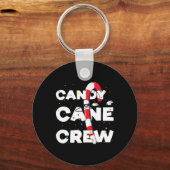 Candy Cane Crew Fun Christmas Snoep Liefhebber Dan Sleutelhanger (Voorkant)