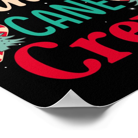 Candy Cane Crew Fun Christmas Snoep Lover Xmas Wom Poster (Hoek)