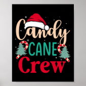 Candy Cane Crew Fun Christmas Snoep Lover Xmas Wom Poster (Voorkant)