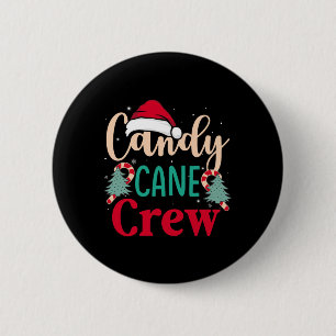 Candy Cane Crew Fun Christmas Snoep Lover Xmas Wom Ronde Button 5,7 Cm