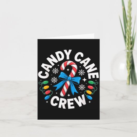 Candy Cane Crew Funny Christmas Candy Lover X-mas Kaart (Voorkant)