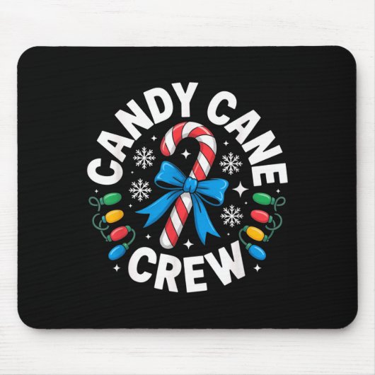 Candy Cane Crew Funny Christmas Candy Lover X-mas Muismat (Voorkant)