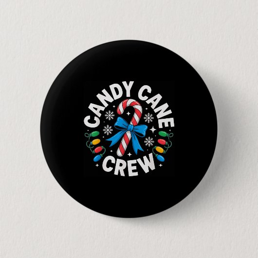 Candy Cane Crew Funny Christmas Candy Lover X-mas Ronde Button 5,7 Cm (Voorkant)