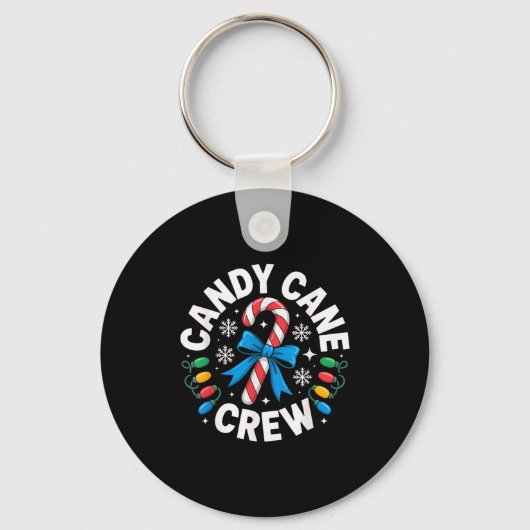 Candy Cane Crew Funny Christmas Candy Lover X-mas Sleutelhanger (Voorkant)